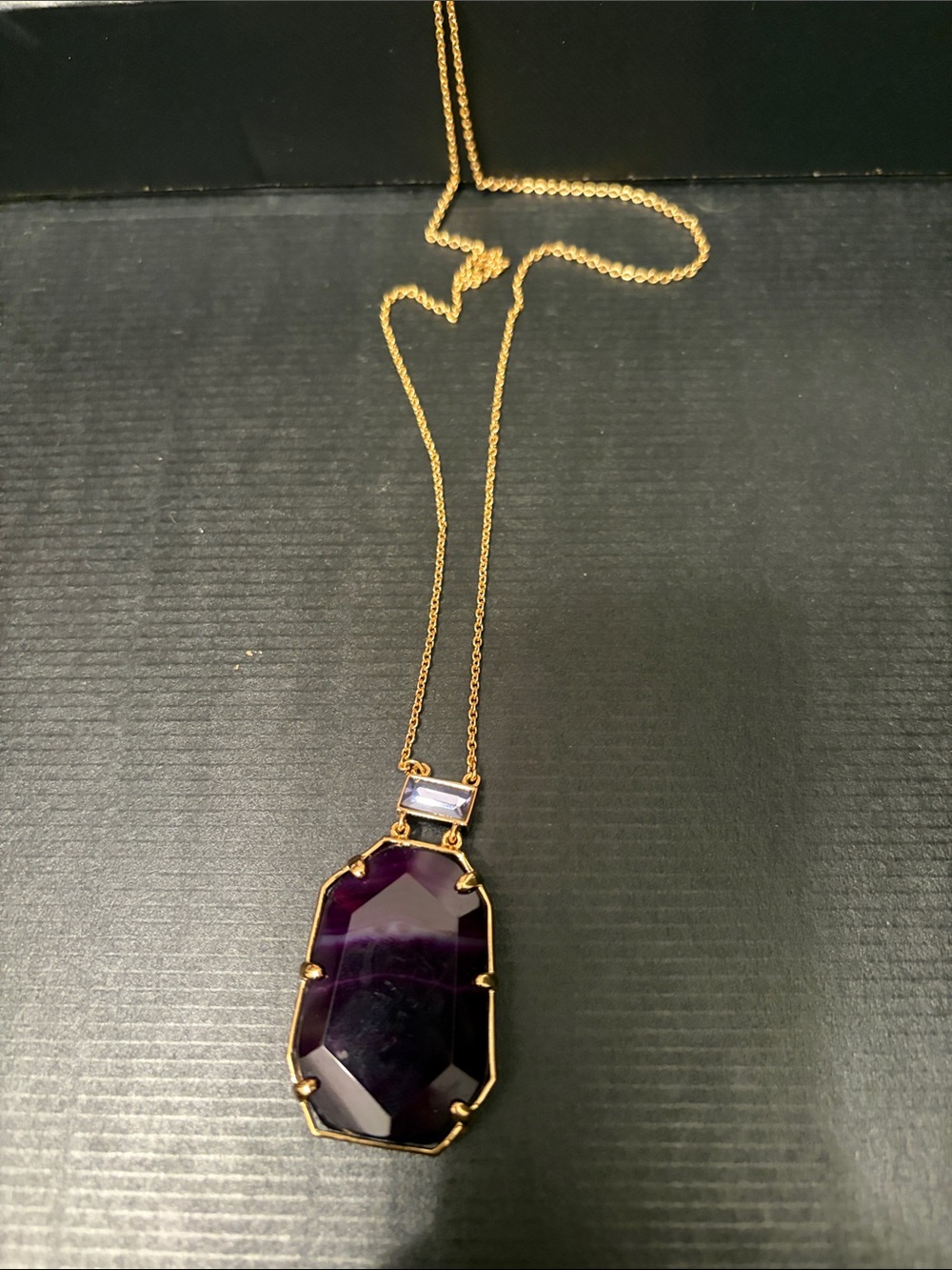 kate spade Gold-Tone Necklace with Deep Purple Gemstone